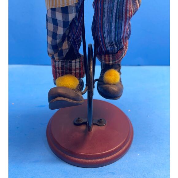 Vintage Circus Clown Figurine with Maracas Unicycle Hand-Painted 12" Multicolor - Picture 11 of 12